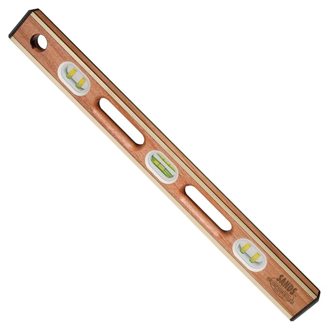 Sands Level & Tool SL12AB24 24” Professional Brass Bound Mahogany Level (6 Vials)