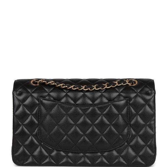 CC Medium Classic Double Flap Bag Black Caviar Gold Hardware - Image 3