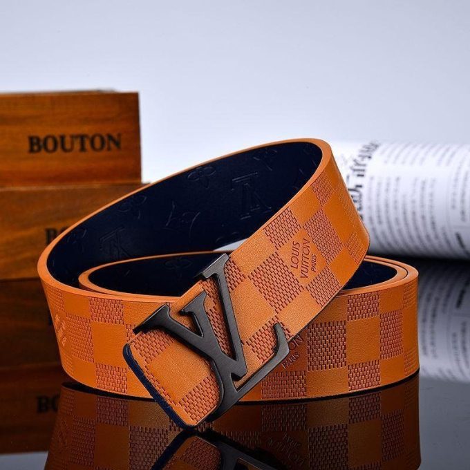 3 Colors  New Letter Brown Leather Belt - Image 3