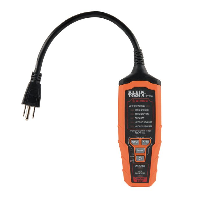 Klein Tools RT310 AFCI and GFCI Outlet and Device Tester for North American AC Electrical Outlet Receptacles - Image 3