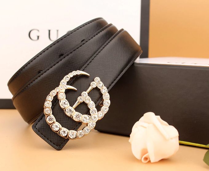 2 Styles Luxurious Double G Rhinestone Belt - Image 5