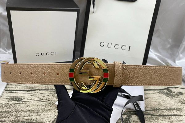 4 Colors  double-G three-layer lychee pattern double-sided belt