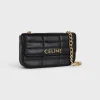 CHAIN SHOULDER BAG MATELASSE MONOCHROME CE IN QUILTED GOATSKIN BLACK