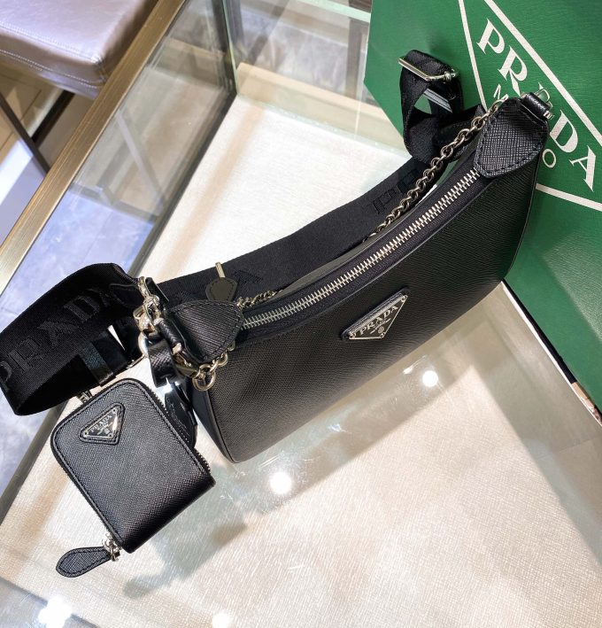 Pra Re-Edition 2005 Re-Nylon Mini Bag Black For Women, Women's Bags 8.6in/22cm 1NE204_R064_F0002 - Image 8