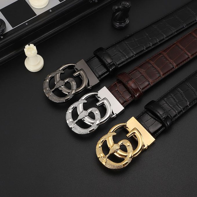 3 Colors  printed letter leather belt - Image 7