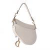 CHRISTIAN D Grained Calfskin Saddle Bag White