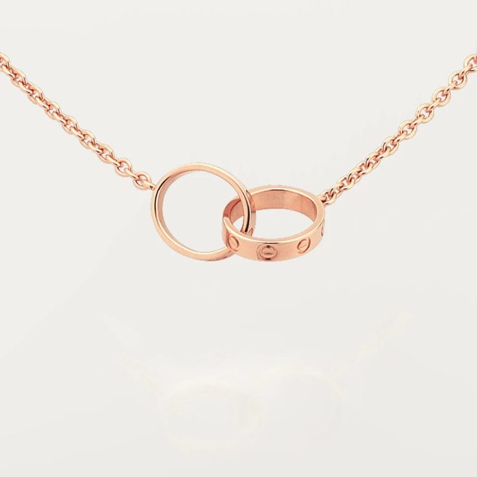 car Love Necklace Interlocking 2 Circles Necklace - Image 6