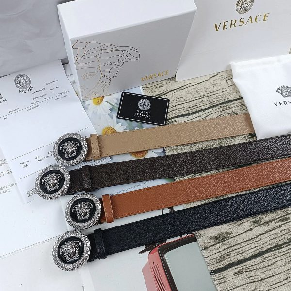 4 Colors  lion head double-sided lychee pattern belt