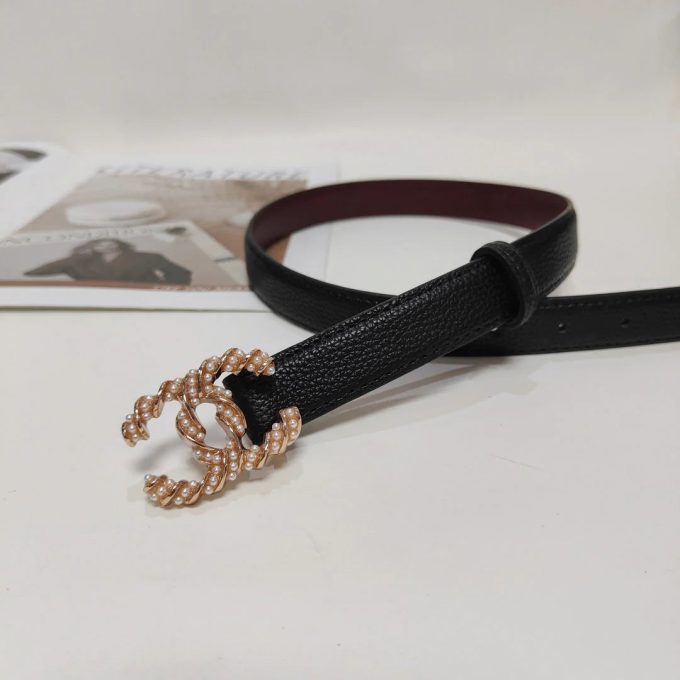 4 Colors fashion pearl leather belt - Image 5