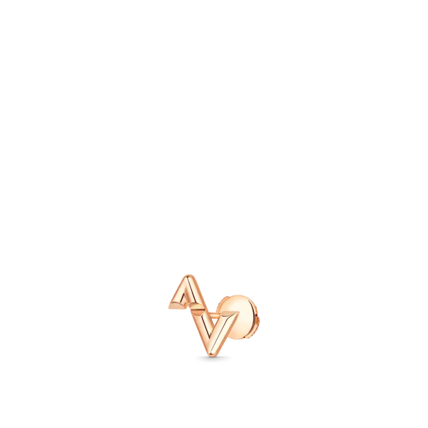 Louis Volt Upside Down Rose Gold Single Stud Earrings