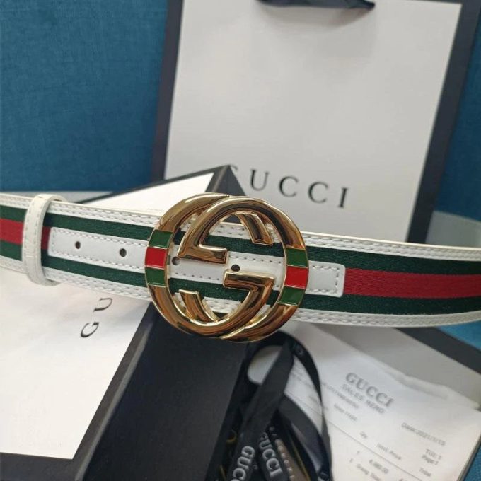 3 Colors  Double G Stripe Leather Belt - Image 2