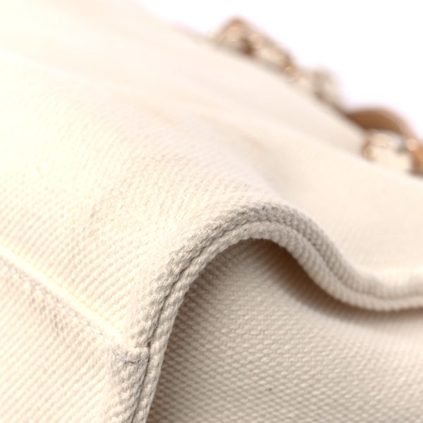 cc Canvas Pearl Large Deauville Tote Ecru Beige