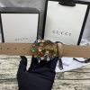 4 Colors  double G seven-color rhinestone double-sided lychee pattern belt