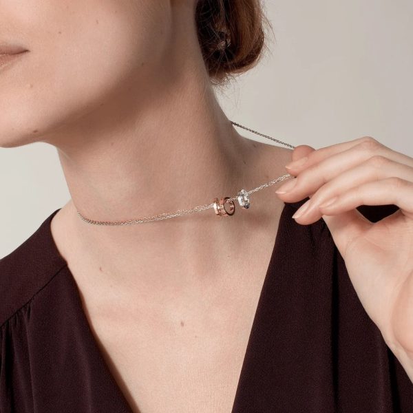 car Love Necklace 3 Circles Necklace-6 Diamonds