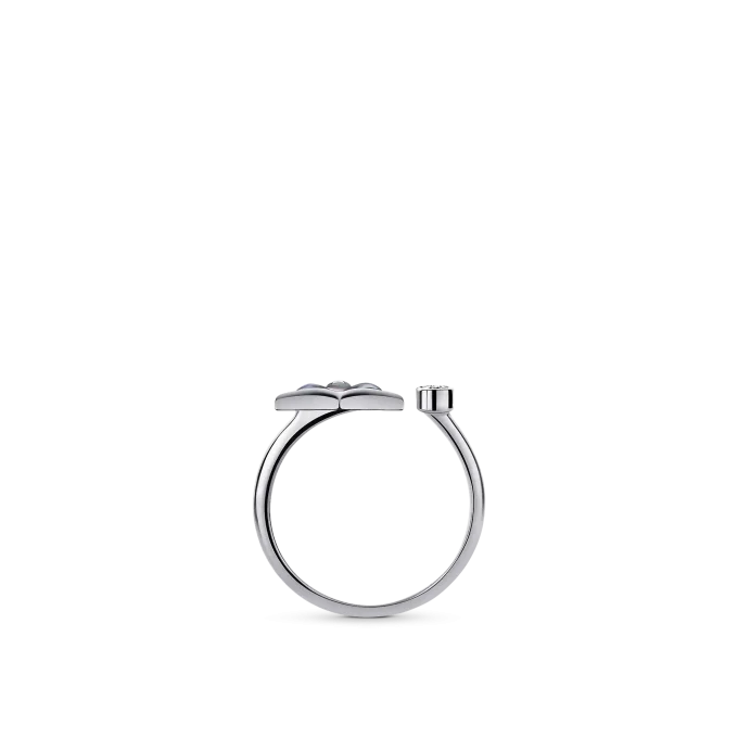 Color Blossom Mini Star White Gold, Gray Mother-of-Pearl and Diamond Ring - Image 2