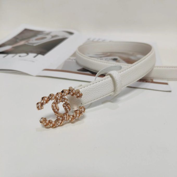 4 Colors fashion pearl leather belt - Image 9