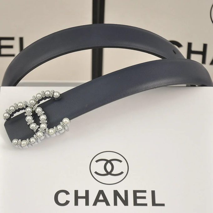 6 color  double C pearl rhinestone belt