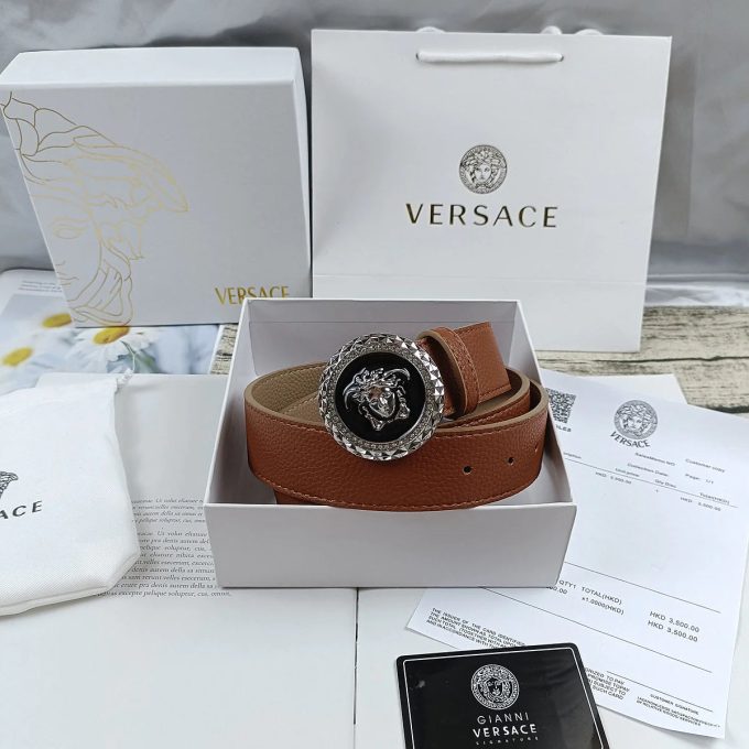 4 Colors  lion head double-sided lychee pattern belt - Image 3