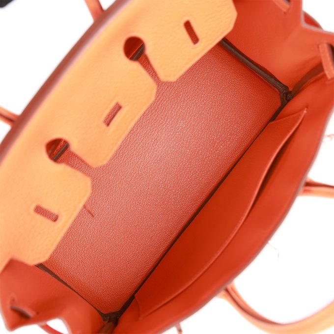 H Birkin 25 Orange Togo Palladium Hardware - Image 7