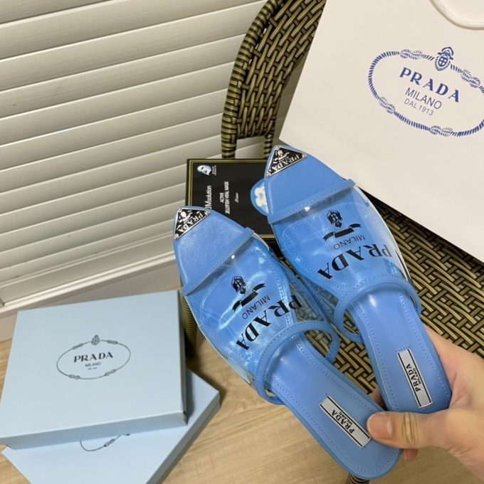 Triangle Logo Transparent Flat Slippers - Image 8