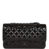 CC Medium Classic Double Flap Bag SO Black Crumpled Calfskin Black Hardware