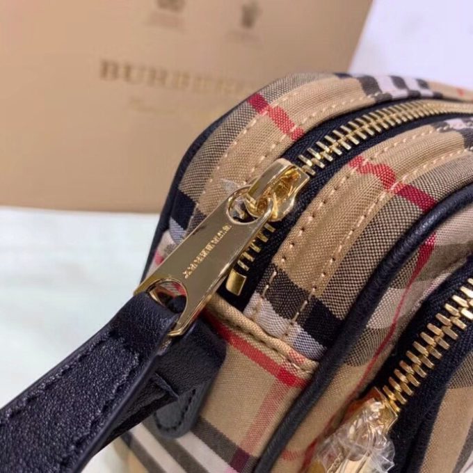 bb Vintage Check Cotton Camera Bag Neutral For Women, Women's Bags 7.7in/19.5cm - Image 3