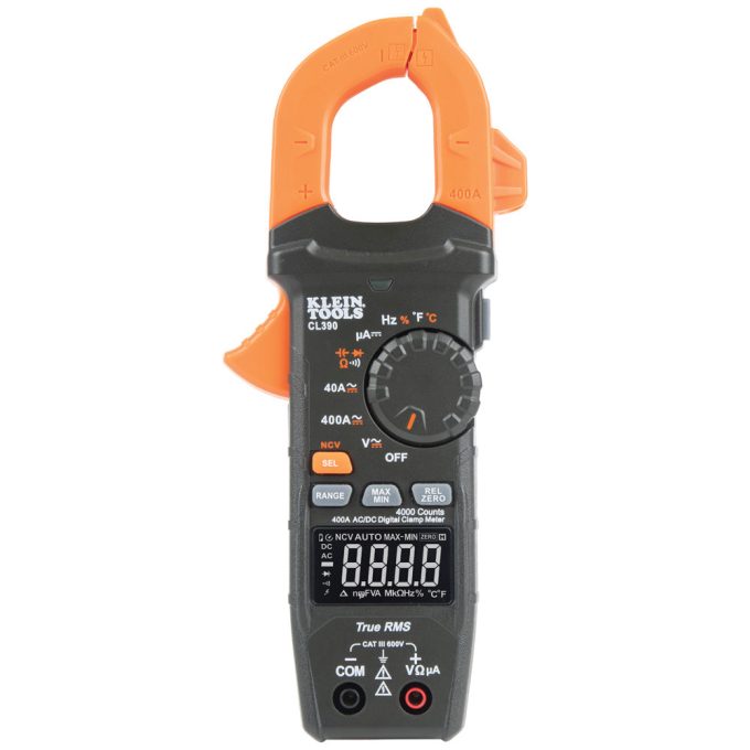 Klein Tools CL390 Digital Clamp Meter, Auto Ranging 400 AMP Measures Electronic AC/DC Voltage AC/DC Current Resistance  and TRMS - Image 3