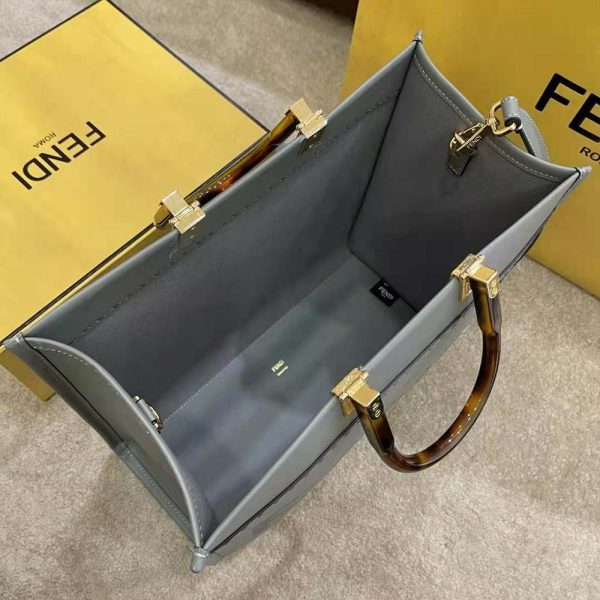 Fd Women Sunshine Medium Leather Shopper-Grey
