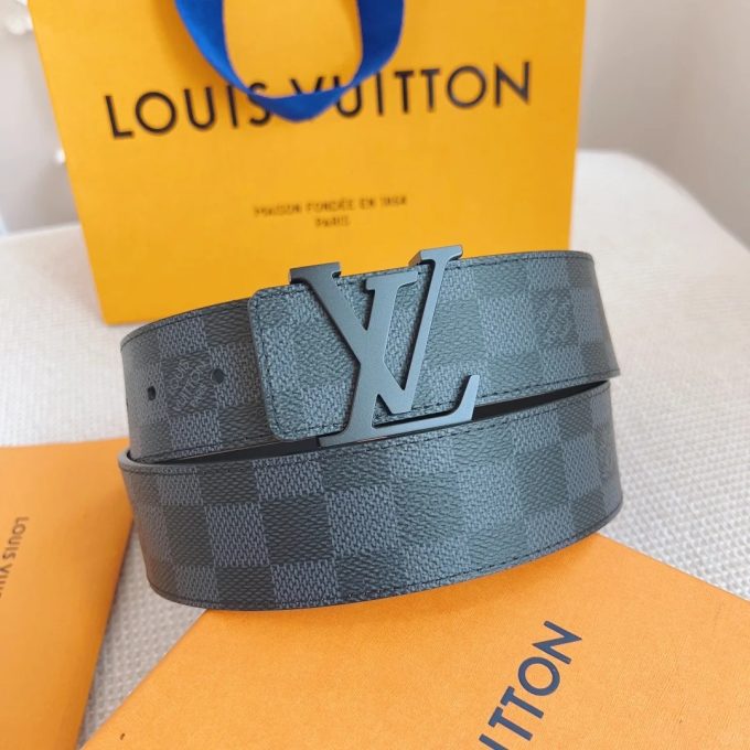 classic black buckle black check men's belt - Image 2