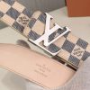Classic Silver Buckle White Plaid Men's Belt