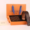 Men's belt with brown old flower + wallet 3 colors belt buckle