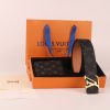3 Color Belt Buckle + Wallet  Printed Letter Belt