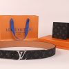3 Color Belt Buckle + Wallet  Printed Letter Belt