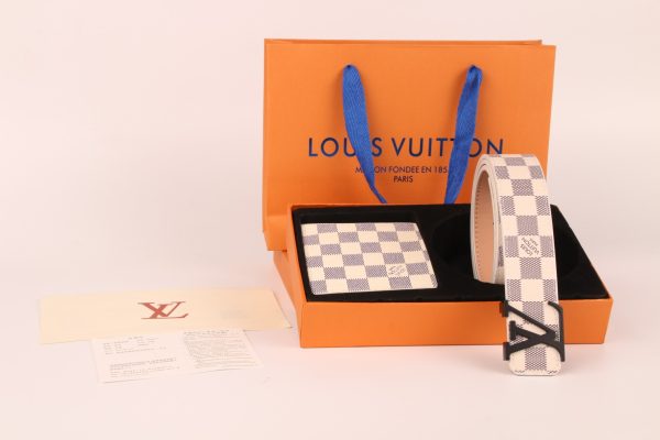 3-color belt buckle + wallet  printed letter belt