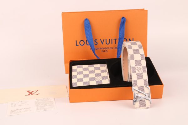 3-color belt buckle + wallet  printed letter belt
