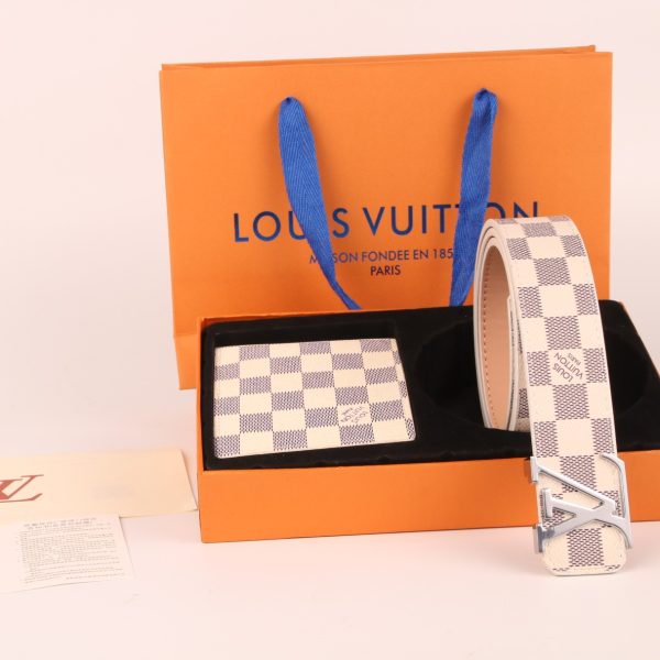 3-color belt buckle + wallet  printed letter belt