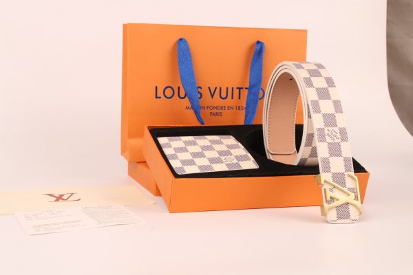 3-color belt buckle + wallet  printed letter belt