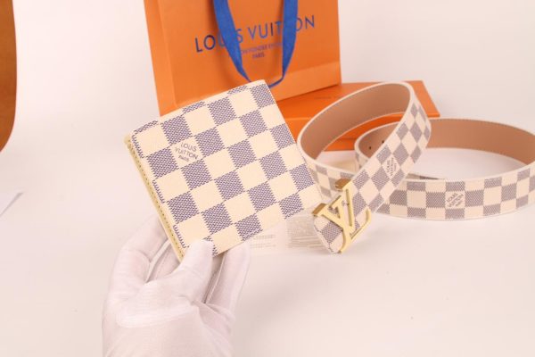 3-color belt buckle + wallet  printed letter belt