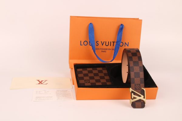 3-color belt buckle + wallet  printed letter belt