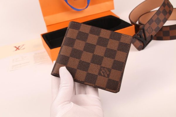 3-color belt buckle + wallet  printed letter belt