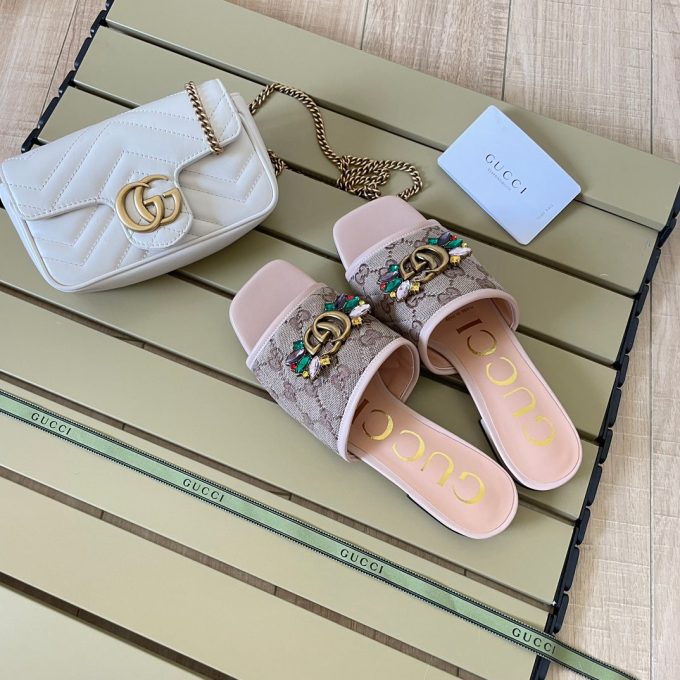 Vintage Embossed Canvas Slippers - Image 2