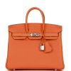 H Birkin 25 Orange Togo Palladium Hardware