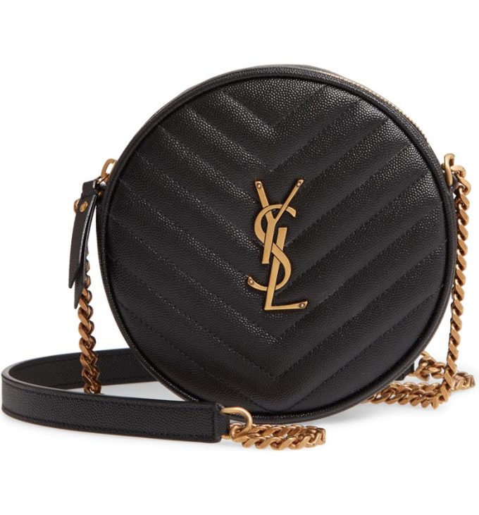Y Vinyle Round Camera Bag in Chevron-Quilted Grain de Poudre Embossed Leather - Image 2