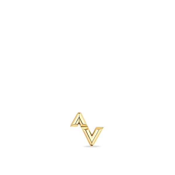 Louis Volt Upside Down Yellow K Gold Single Stud Earrings