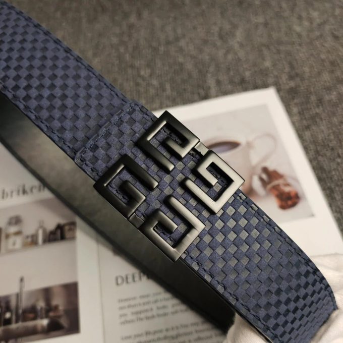 3 Colors Fashion check print square leather belt - Image 6