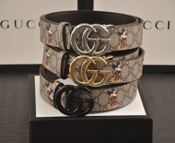 3-color  double G Mickey Mouse print belt