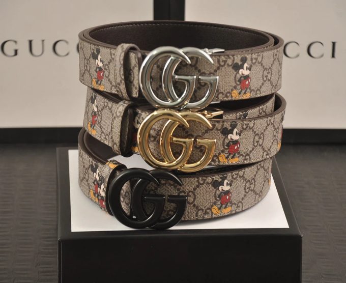 3-color  double G Mickey Mouse print belt - Image 9