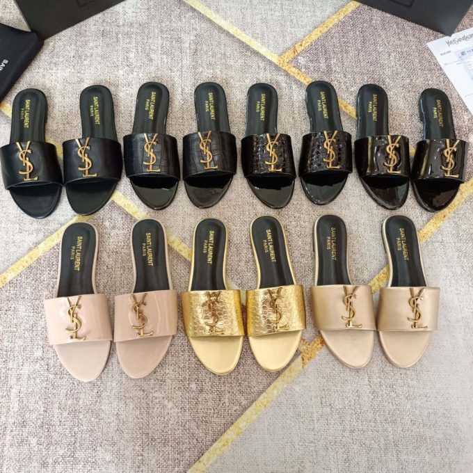 Classic Gold Signature Flat Slippers - Image 2