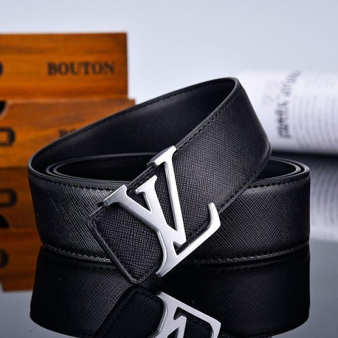 3 Colors  New Letter Black Leather Belt - Image 2