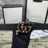 4 Colors  double G seven-color rhinestone double-sided lychee pattern belt